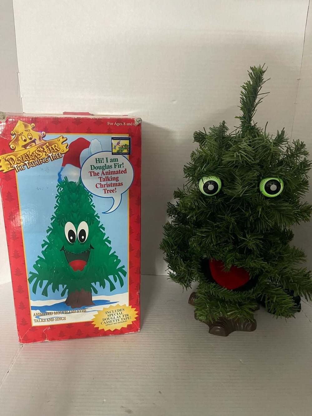 FULLY WORKS Vintage 1996 Gemmy Industries Douglas Fir The Talking Christmas Tree